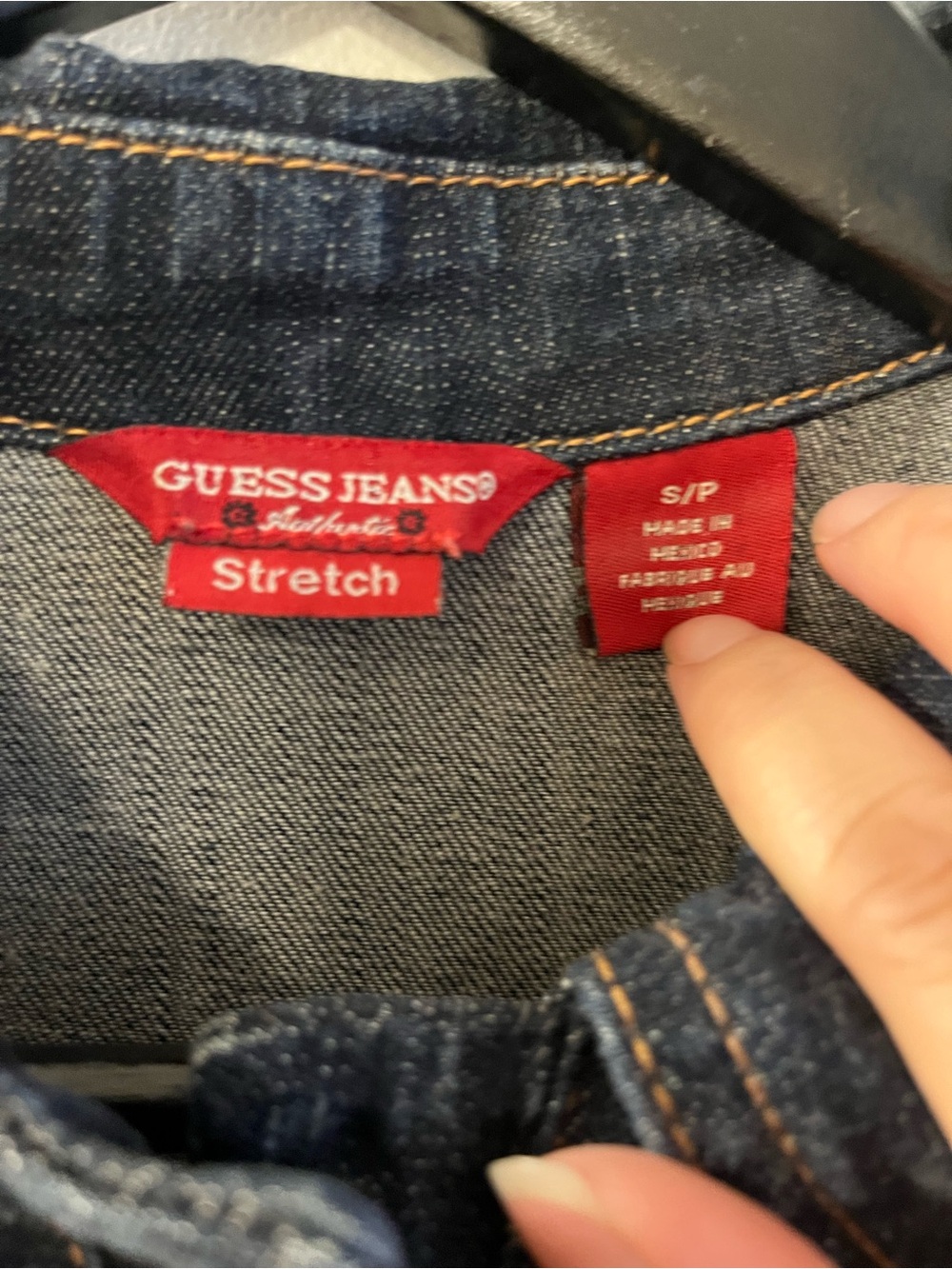 Guess Dark Blue Denim Fitted Peplum Jacket - Picture 3 of 5